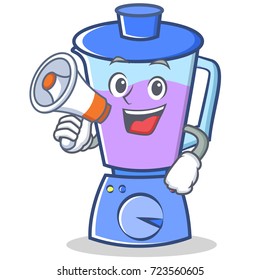 With megaphone blender character cartoon style