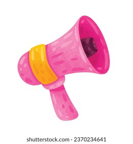 Megaphone or blowhorn, speaking trumpet or bullhorn, loudhailer isolated on white background, vector illustration