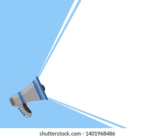 megaphone blue background with space for your text