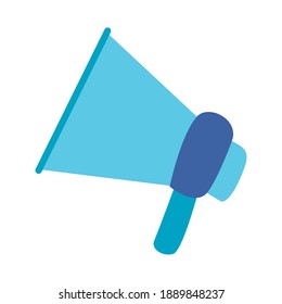 megáfono con diseño de ilustración vectorial de color azul