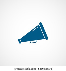 Megaphone Blue Flat Icon On White Background