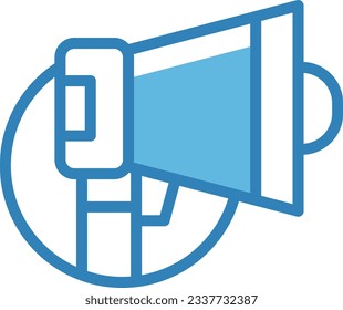 Megaphone Blue Icon - Single Icon, Vector