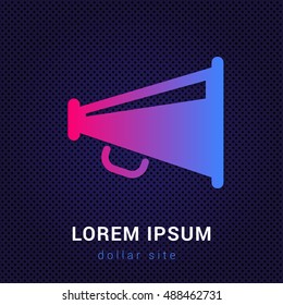 Megaphone Blue & Red colorfull gradient attractive bright material Icon / Logo Design