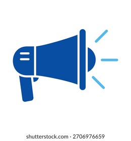 Megaphone In Blue Style, Vector Illustration