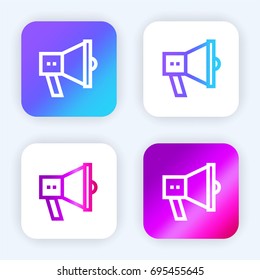 Megaphone bright purple and blue gradient app icon