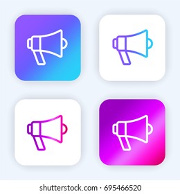 Megaphone bright purple and blue gradient app icon