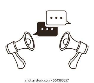 megaphone bubble communication design