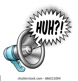 A megaphone or bullhorn comic speech bubble illustration cartoon