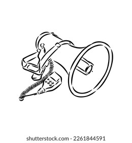 Megaphone, bullhorn sketch. Hand-drawn vintage vector illustration