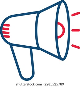 Megaphone, bullhorn thin line icon. Spread of information, announcement. Vector illustration.