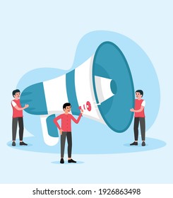 Megaphone for business and Information flat
