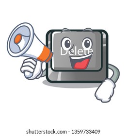 With megaphone button delete isolated with the character