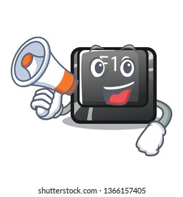 With megaphone button f10 in the mascot shape