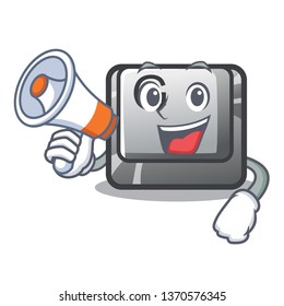 With megaphone button G isolated in the cartoon