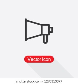 Megaphone Button Icon Vector Illustration Eps10