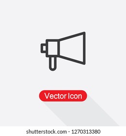 Megaphone Button Icon Vector Illustration Eps10