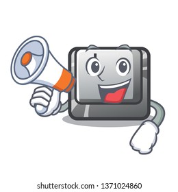 With megaphone button J installed on cartoon computer