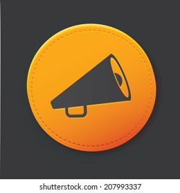 Megaphone button,clean vector