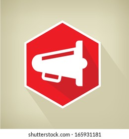 Megaphone button,vector