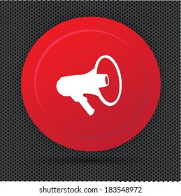 Megaphone button,vector