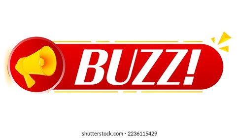 Megaphone with buzz on white background. Megaphone banner. Web design. Vector