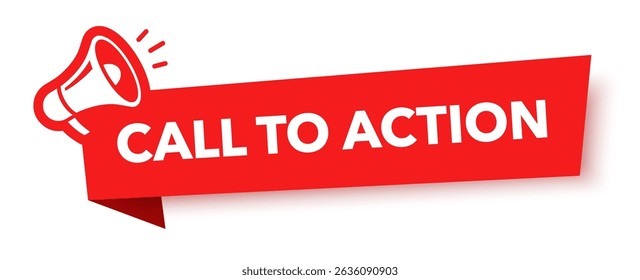 Megaphone with call to action speech bubble. Loudspeaker. Banner for business, marketing and advertising. Vector illustration.	