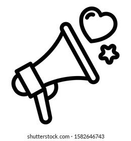 Megaphone campaign icon. Outline megaphone campaign vector icon for web design isolated on white background