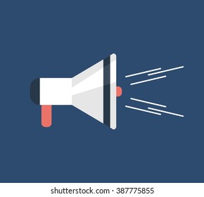 Megaphone cartoon flat vector illustration. 