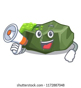 With megaphone cartoon green rock sample of high grade