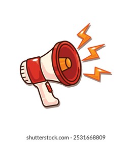 megaphone - cartoon vector illustration. design element for poster, brochure, web, mascot, sticker, logo and icon.