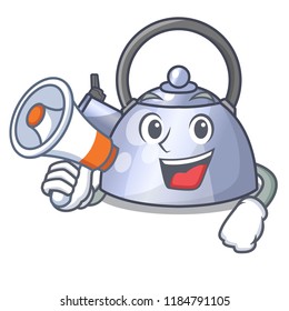 With megaphone cartoon whistling kettle for gas cooker