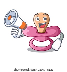 With megaphone character childrens pacifiers for the sleeping