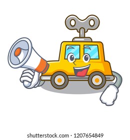 With megaphone character clockwork car for toy children