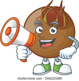 With megaphone character medlar fresh for design cartoon