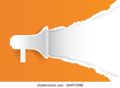 Megaphone Chat Banner Copy Space Loudspeaker Vector Illustration