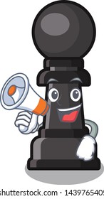 With megaphone chess pawn isolated with the cartoon