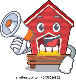 With megaphone chicken coop isolated in the mascot