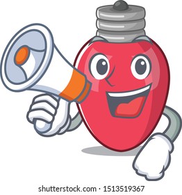 With megaphone christmas lights isolated in the cartoon