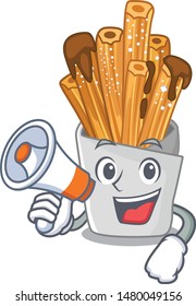 With megaphone churros with in the cartoon shape