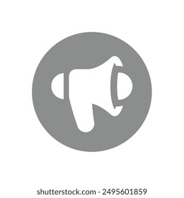 Icono de megáfono en Vector circular. Altavoz o símbolo de megáfono.