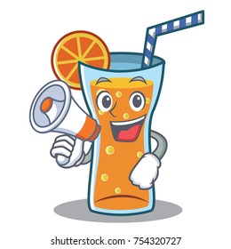 With megaphone cocktail character cartoon style vector illustration