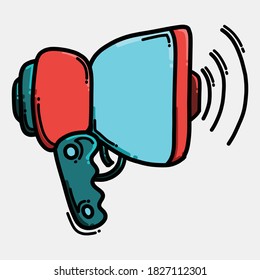Megaphone color vector icon. Drawing sketch illustration hand drawn line.