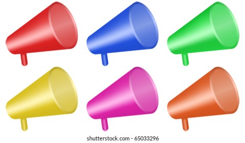 megaphone colored icons - vector - eps 10