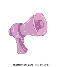 Megaphone colored vector illustration. isolated with hand drawn style 