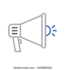 megaphone colour line vector icon