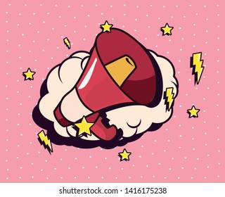megaphone comic speech bubble pop art