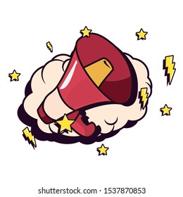 megaphone comic speech bubble pop art vector illustration