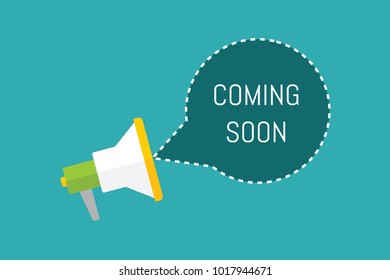 Megaphone with Coming Soon Flat Design