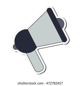 megaphone communication machine speach  icon. Flat and isolated design. Vector illustration