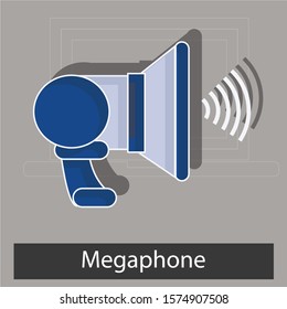 Megaphone concept. Creative idea design. Flat vector illustration for template, web page, brochure, presentation. 